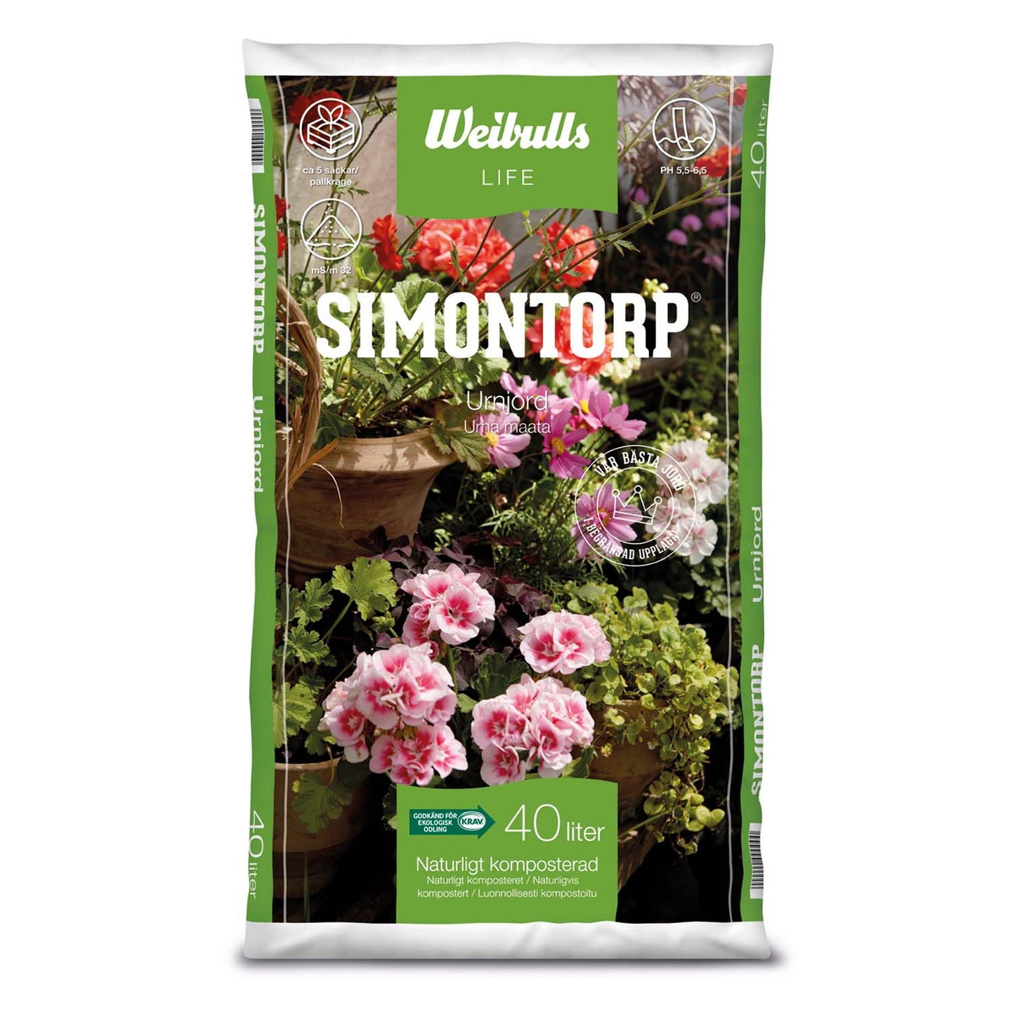 Weibulls Simontorp Dressjord 40L 39st/pal