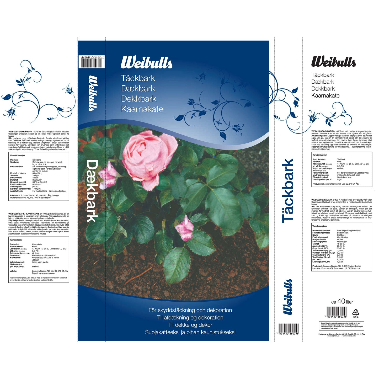 Weibulls Täckbark 40l 51st/pal