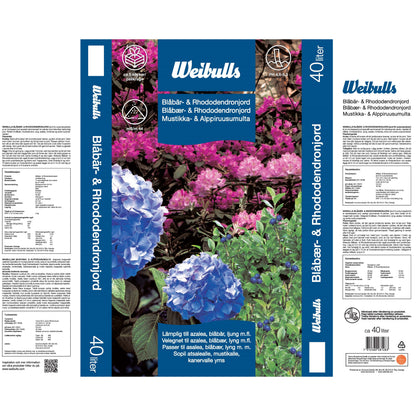Weibulls Blåbär & Rhododendronjord 40l 51st/pal