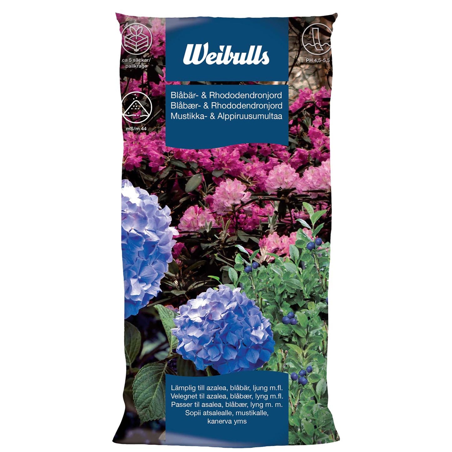 Weibulls Blåbär & Rhododendronjord 40l 51st/pal