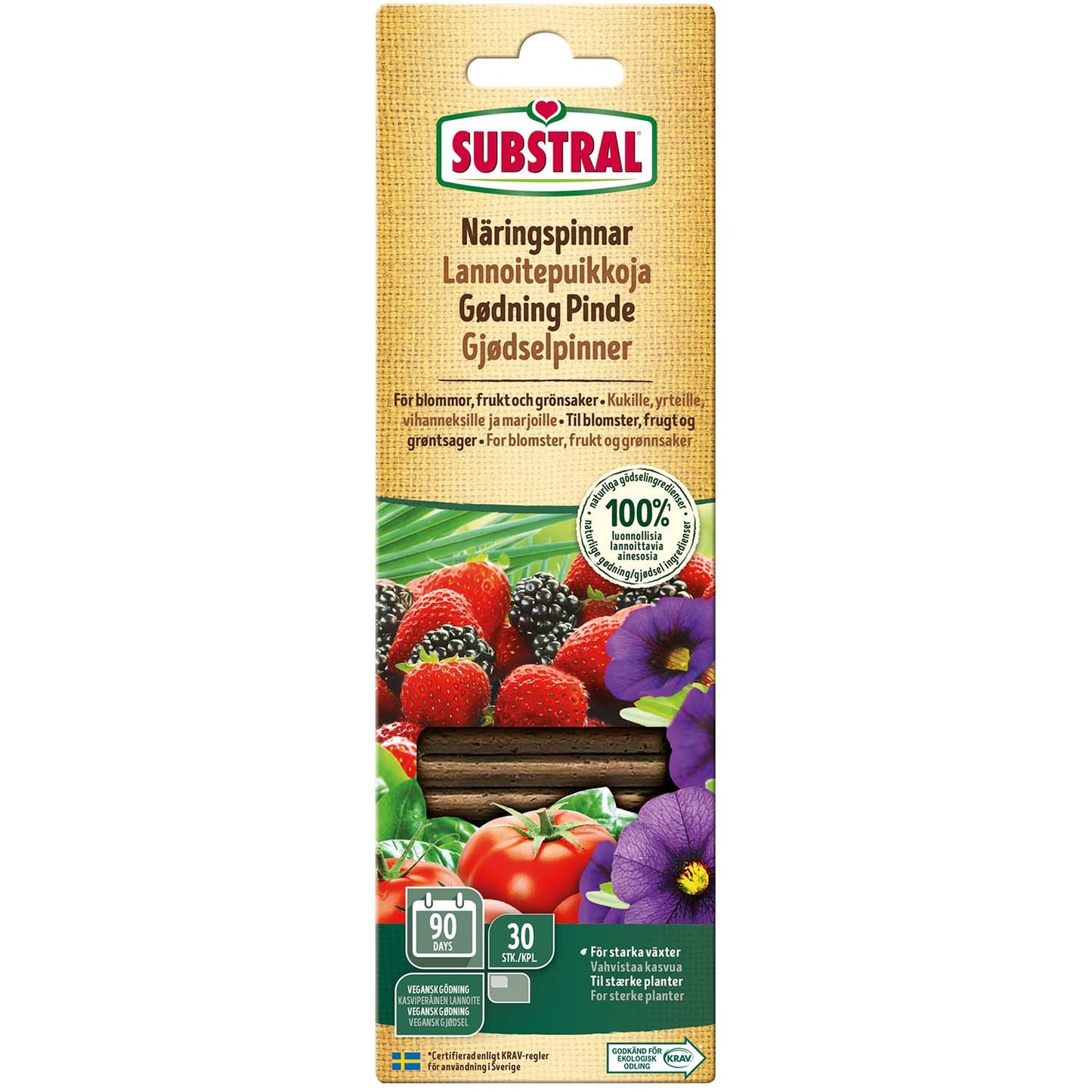 Substral Näringspinnar organiska 30st 20st/krt KRAV