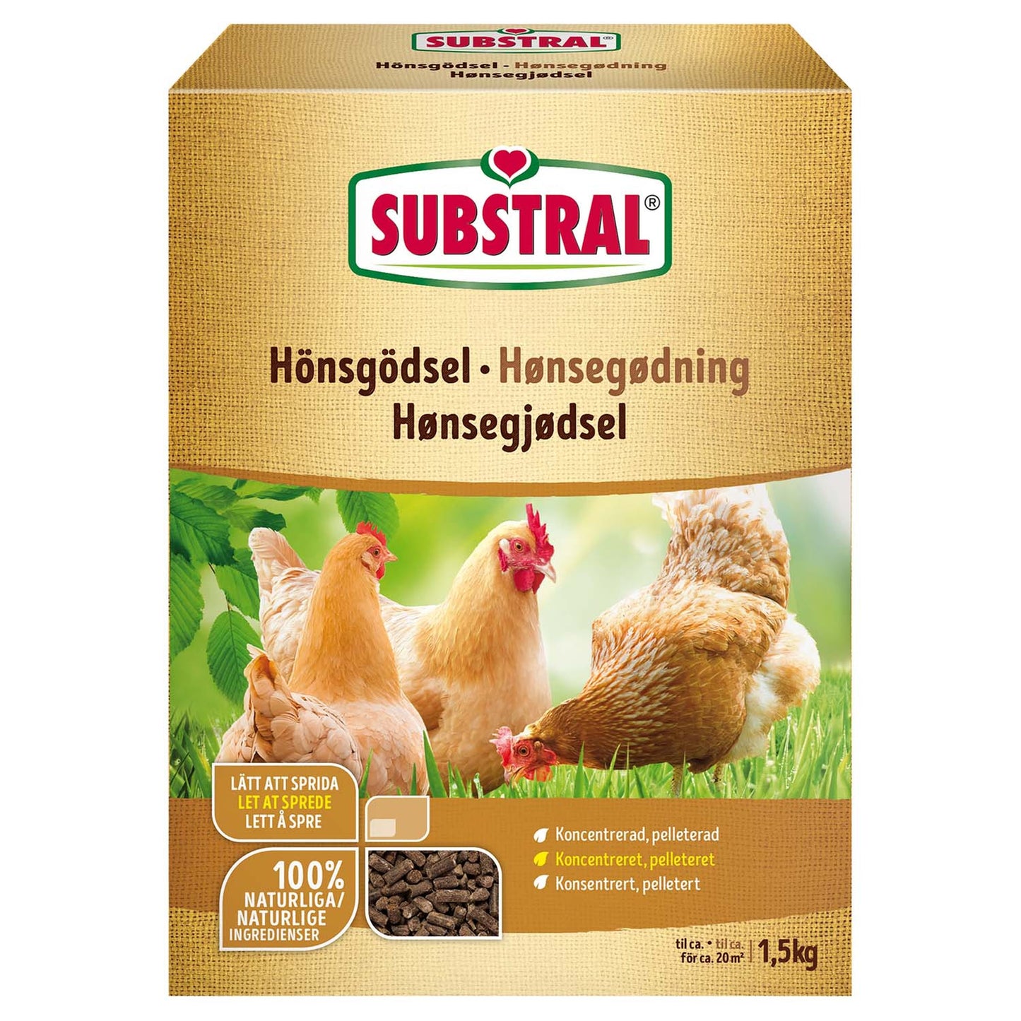 Substral Hönsgödsel 1,5kg 6st/krt