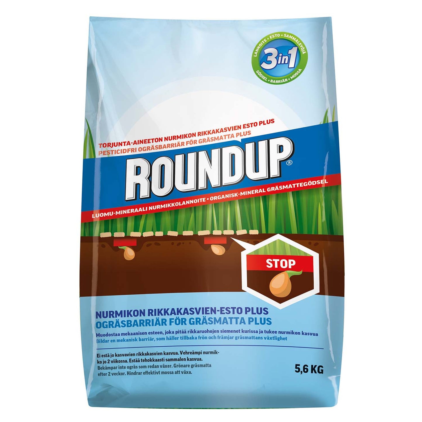 Roundup Ogräsbarriär 5,6kg plus 18st/kvp