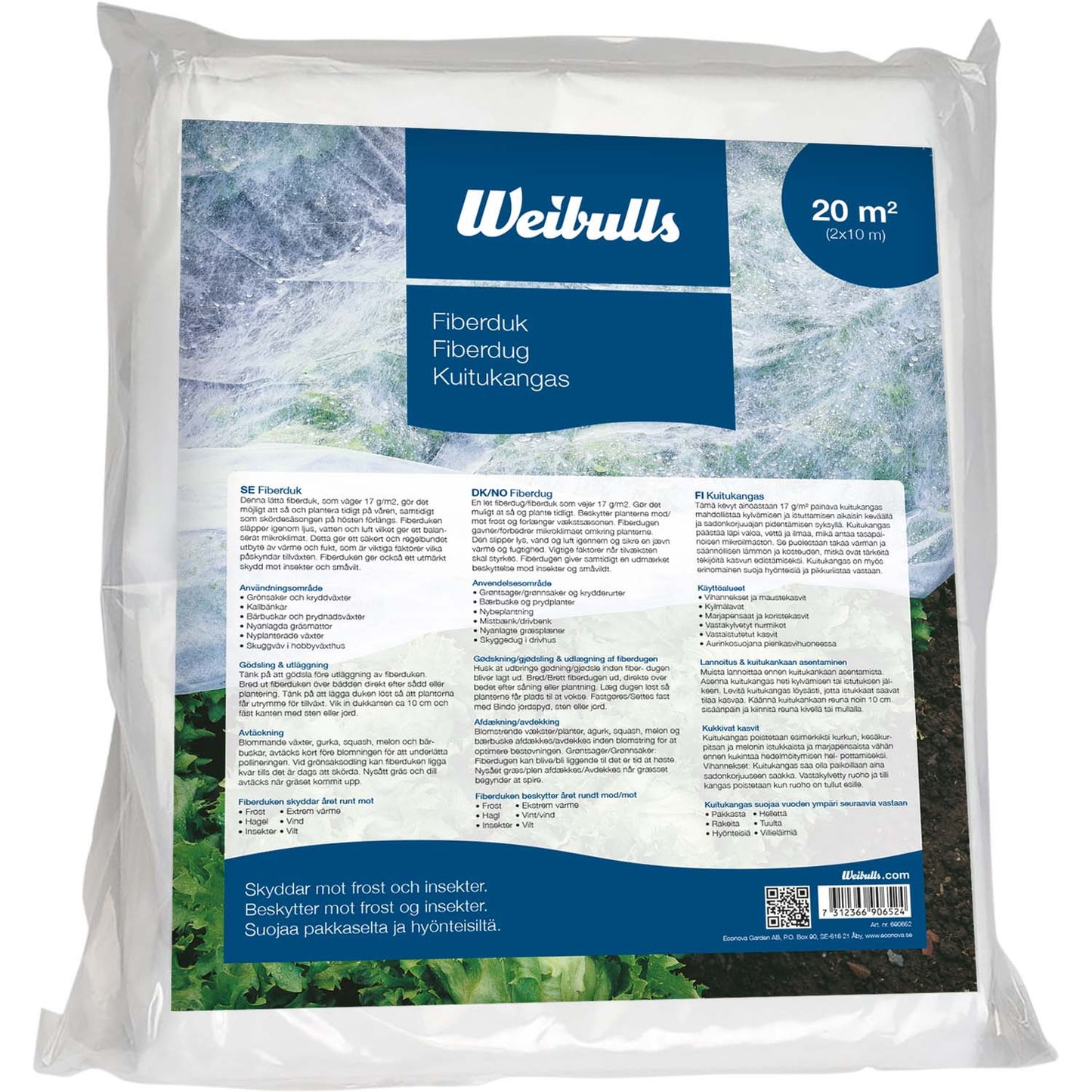 Weibulls Fiberduk 20m²(2x10m) 20 kfp/display