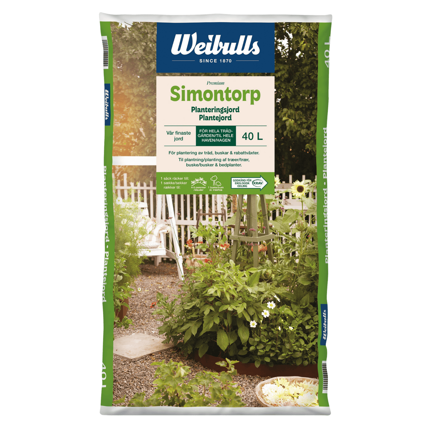 Simontorp planteringsjord 40l KRAV 39st/pal