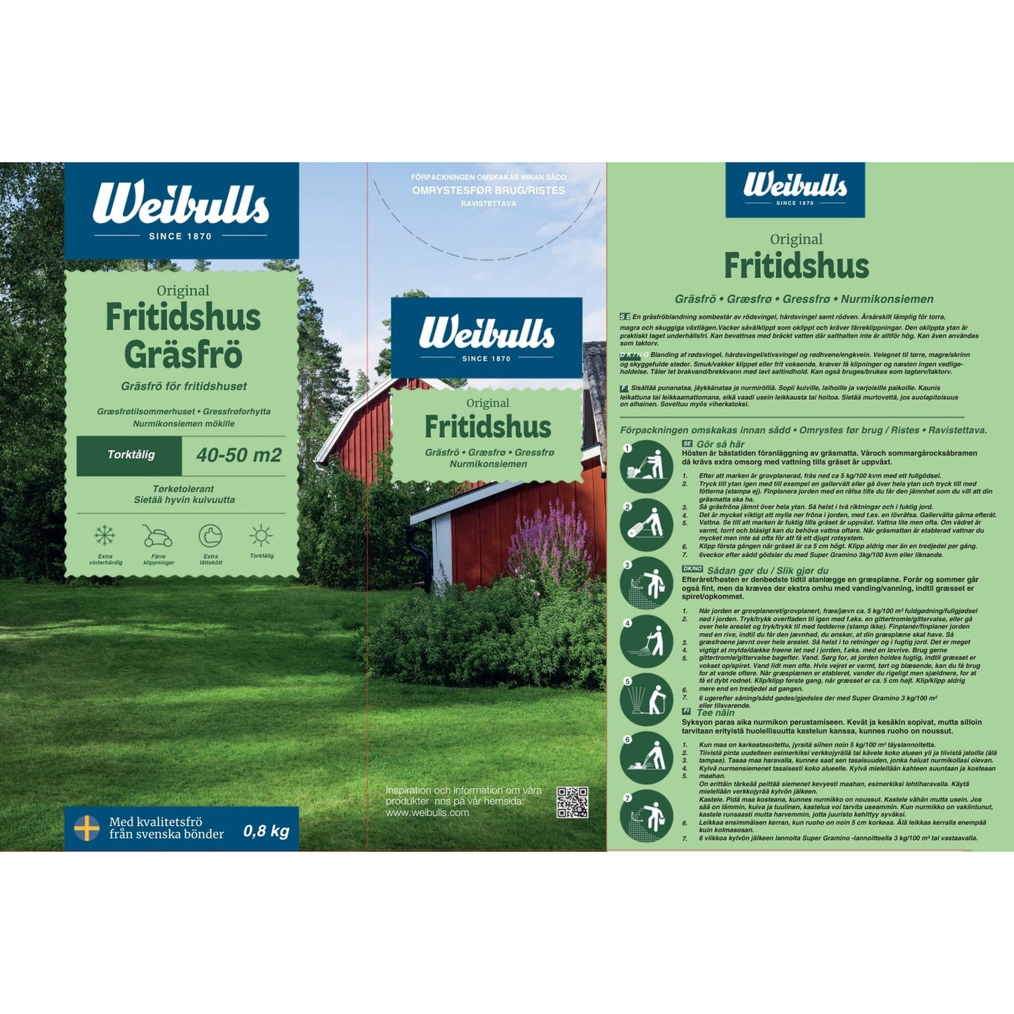 Weibulls Gräsfrö Fritidshus 0,8kg 16st/krt