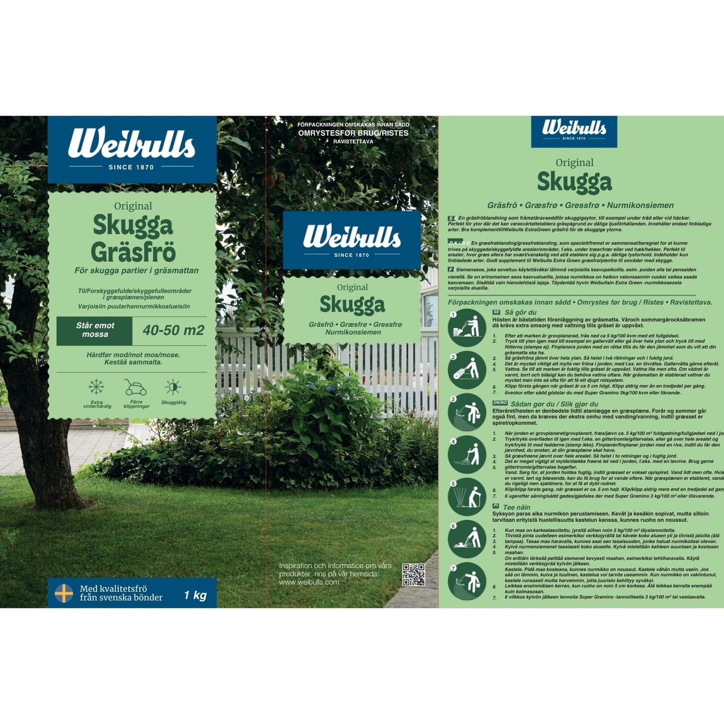 Weibulls Gräsfrö Skugga 1kg 16st/krt